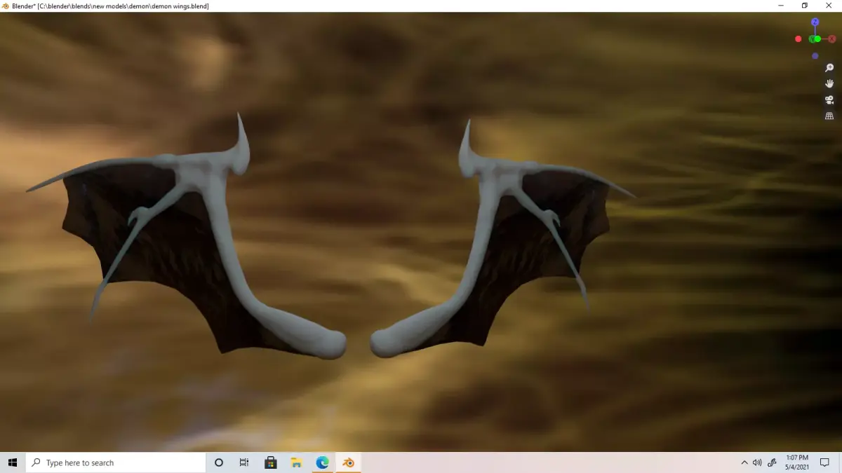 Demon bone wings Low-poly 3D model