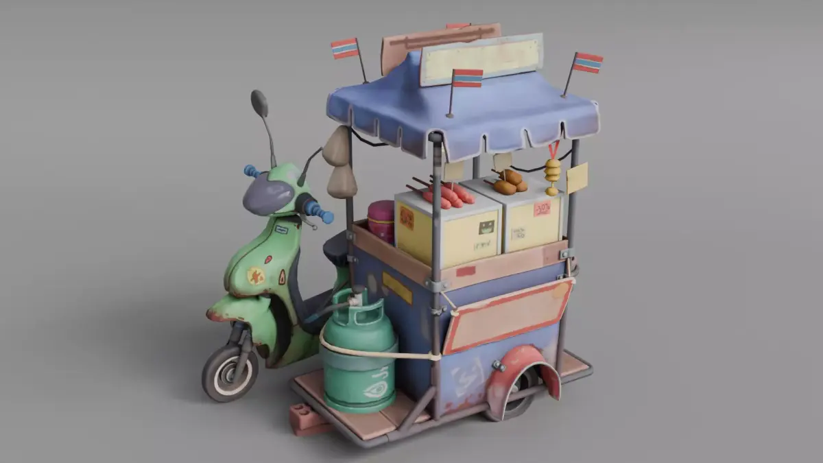 Food bike Low-poly 3D model