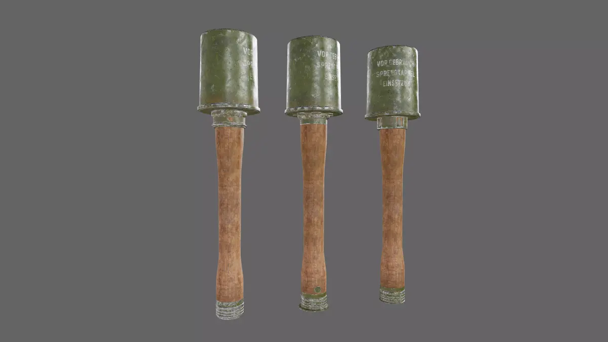 WW2 Granade constructor Low-poly 3D model