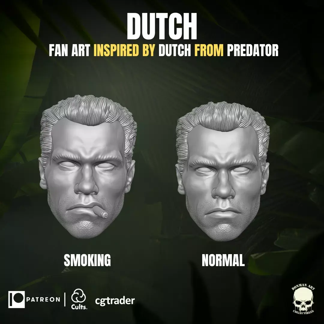 Dutch fan art head for action figures 3D print model