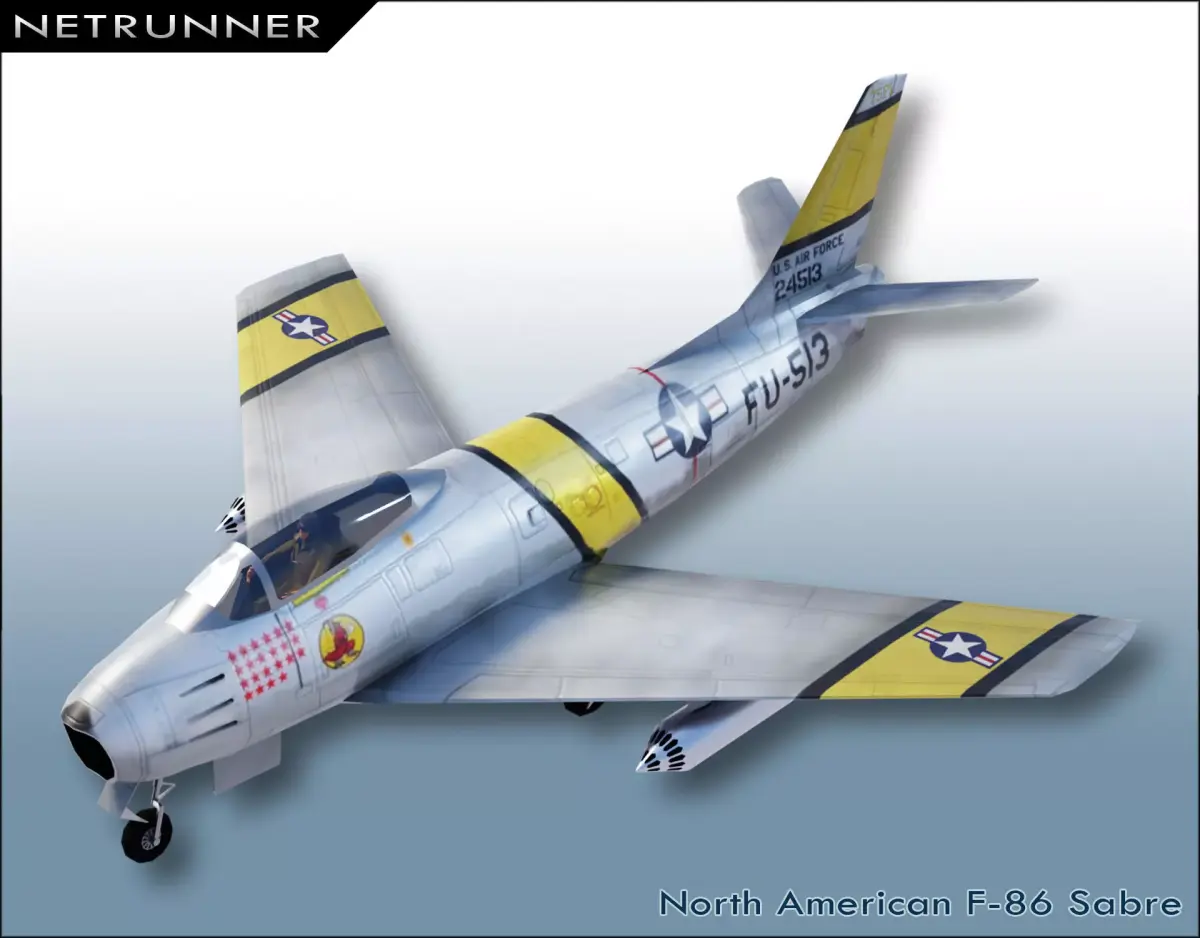 North American F-86 Sabre Low-poly 3D model