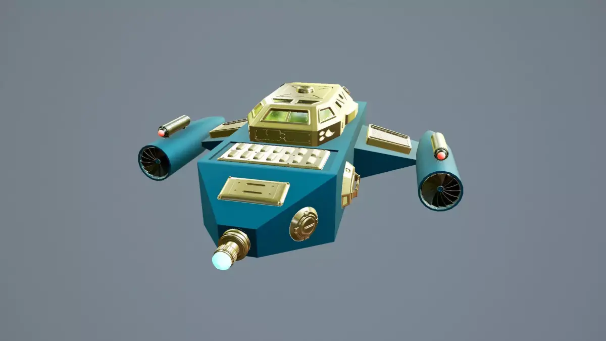 Spaceship Sci-Fi Dropship 3D model 3D model