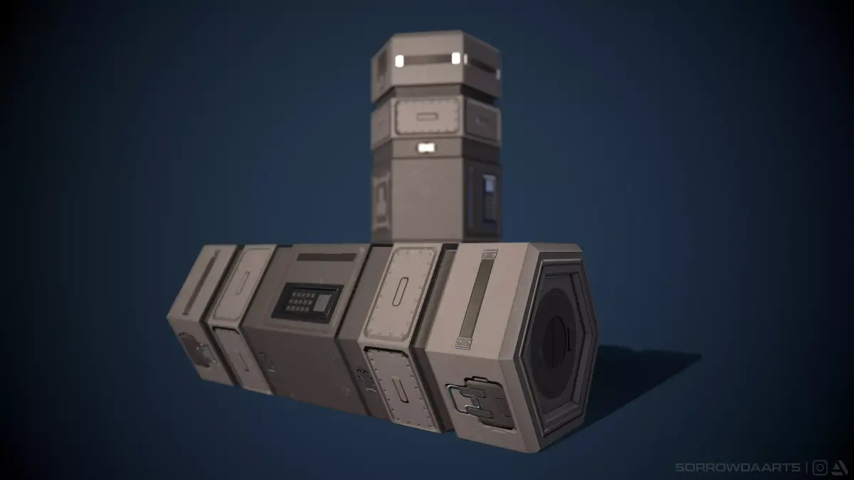 Sci-fi Canister Low-Poly Game Asset Low-poly 3D model