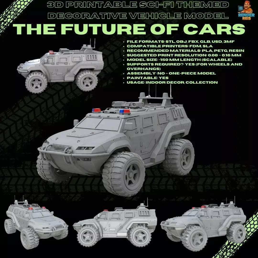 3D Printable Armored Police Vehicle  3D print model