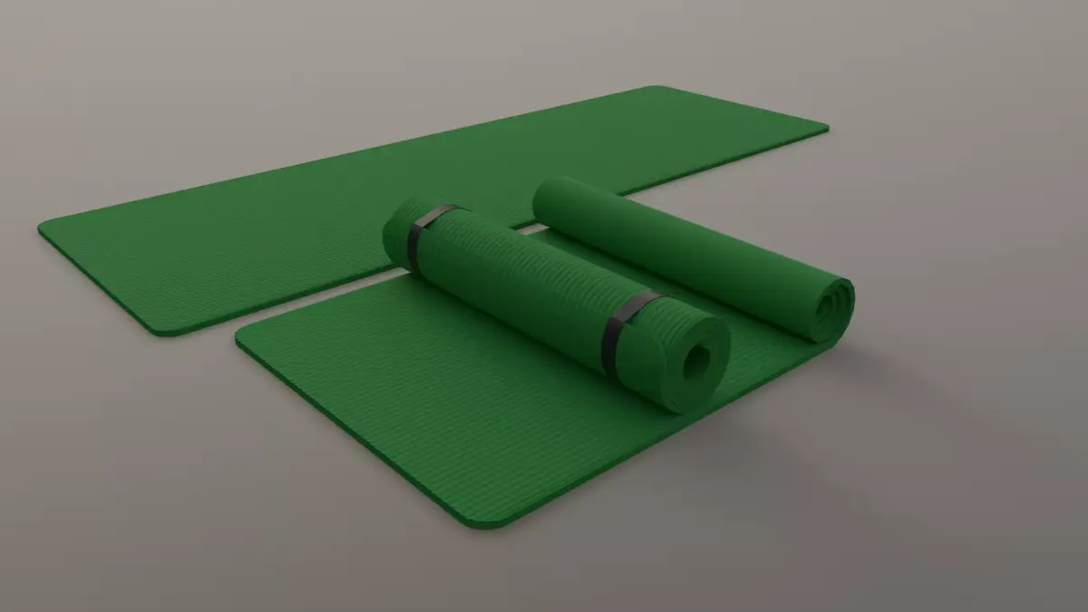 PBR Yoga Mat - Green Low-poly 3D model
