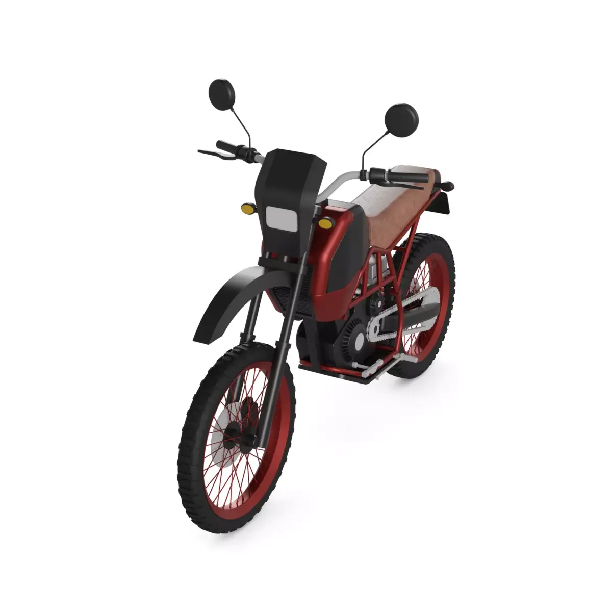 Adventure Motorcycle 3D model 2