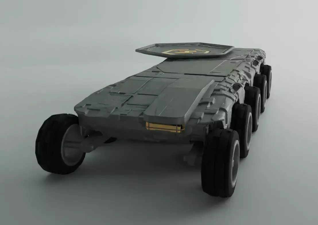 Heli-Pad Futuristic Sci-Fi  Armoured Vehicle 3D model