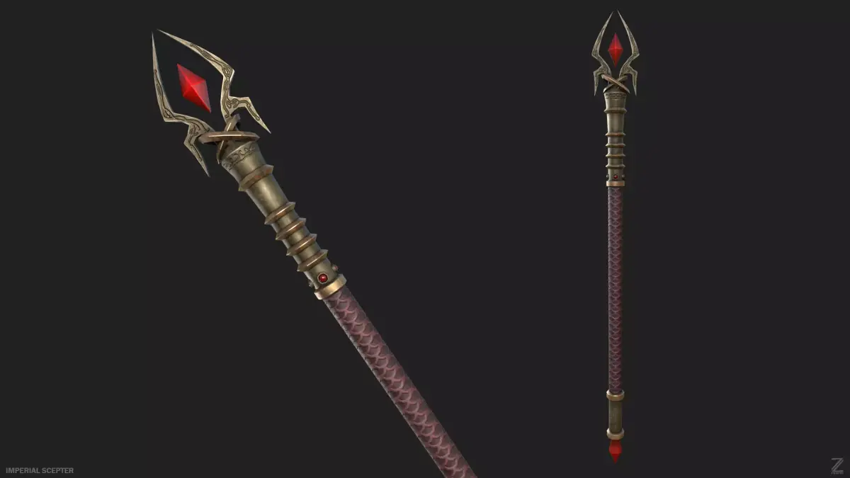 Imperial scepter Low-poly 3D model