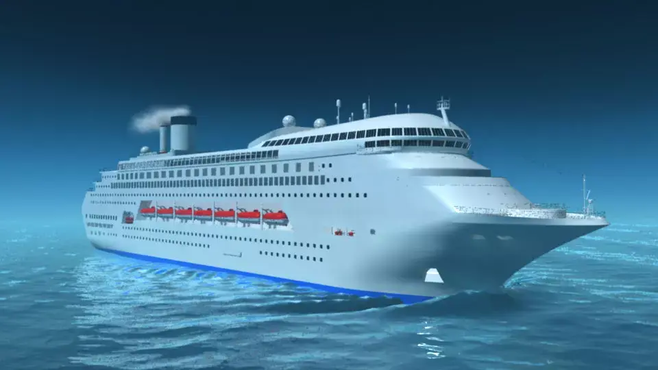 Animated Ship with Ocean 3D model