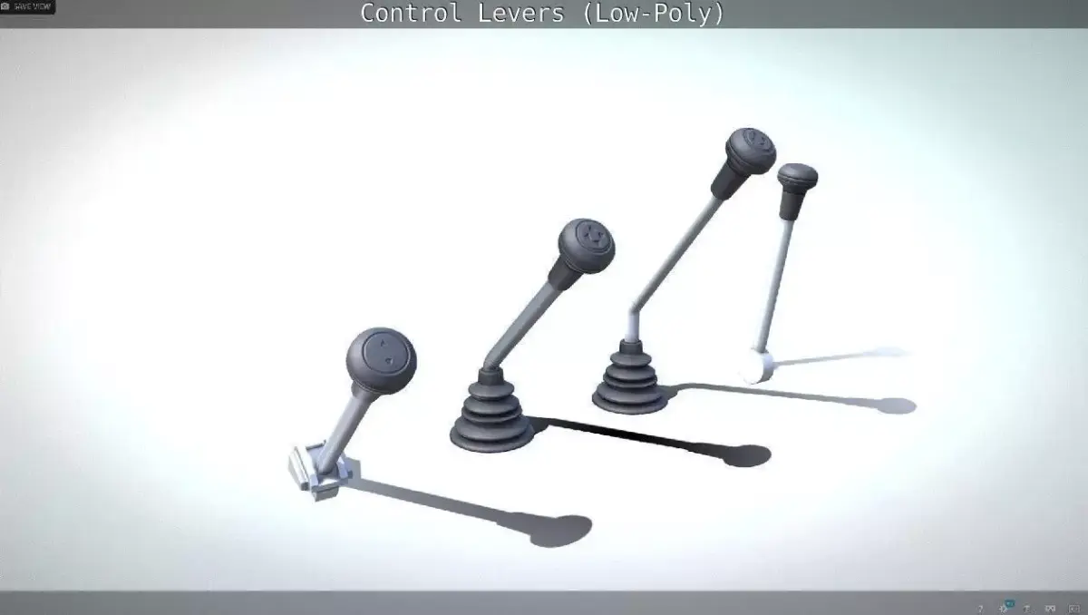 Control Levers - Low Poly Low-poly 3D model