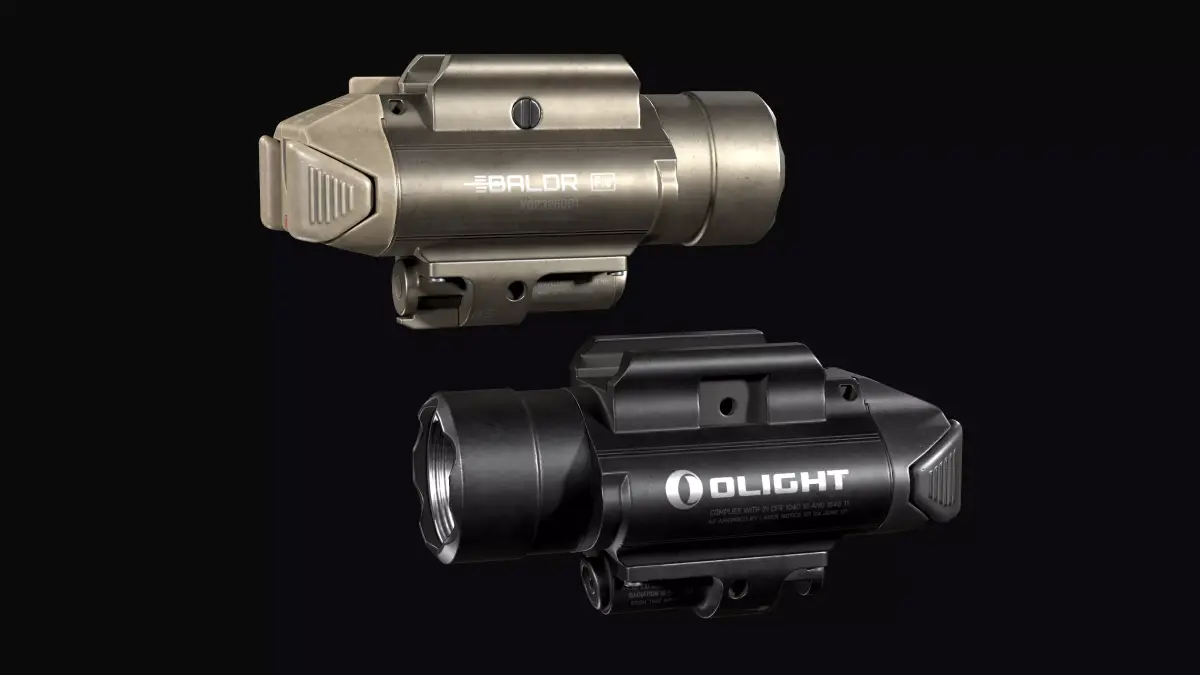 tactical weapon flashlight with laser Olight Baldr Pro Low-poly 3D model