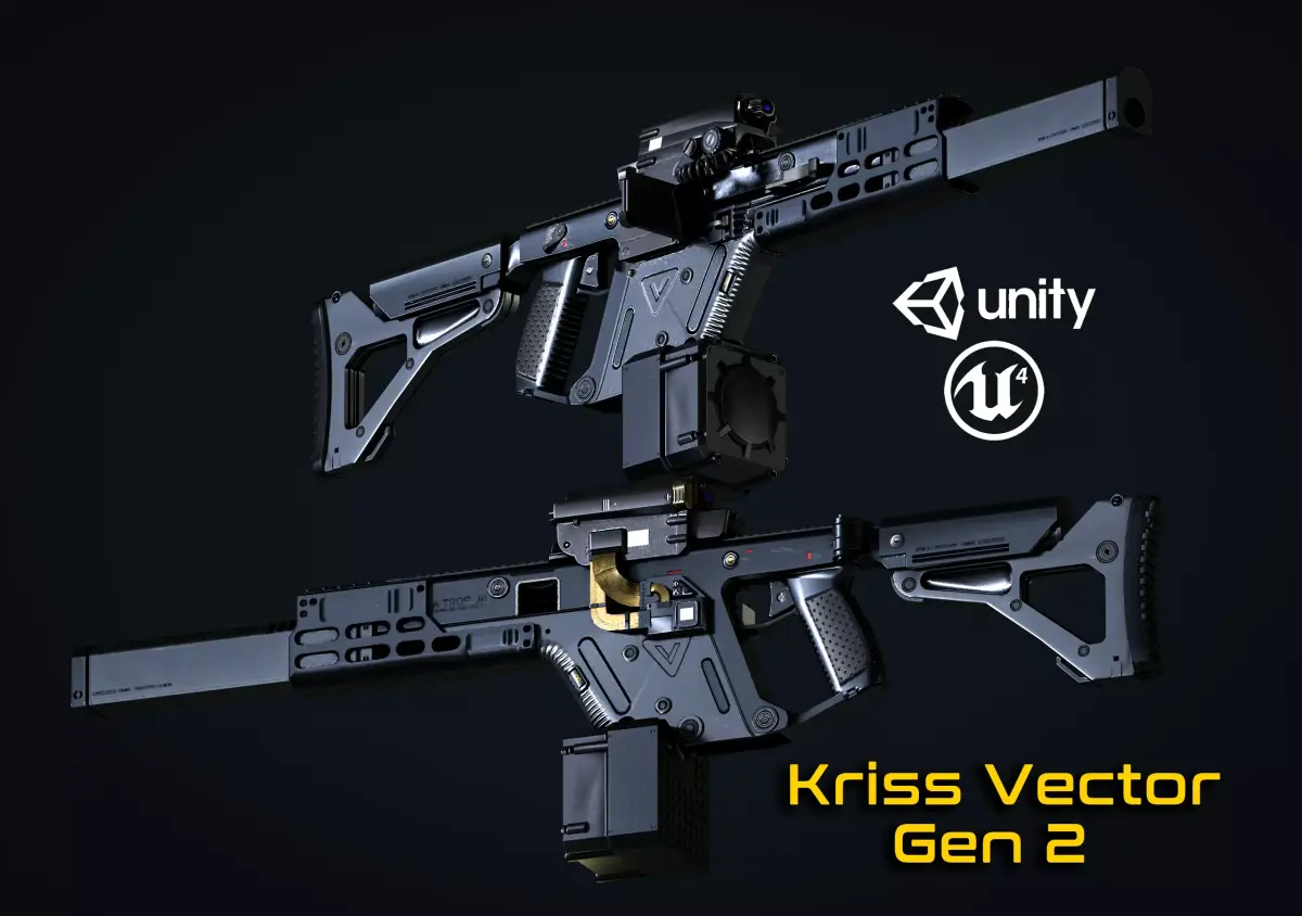 Kriss Vector Gen 2 Game ready model  Low-poly 3D model