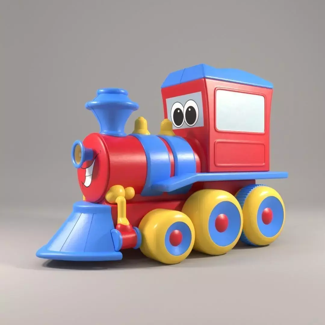 Small Toy Train Low-poly 3D model