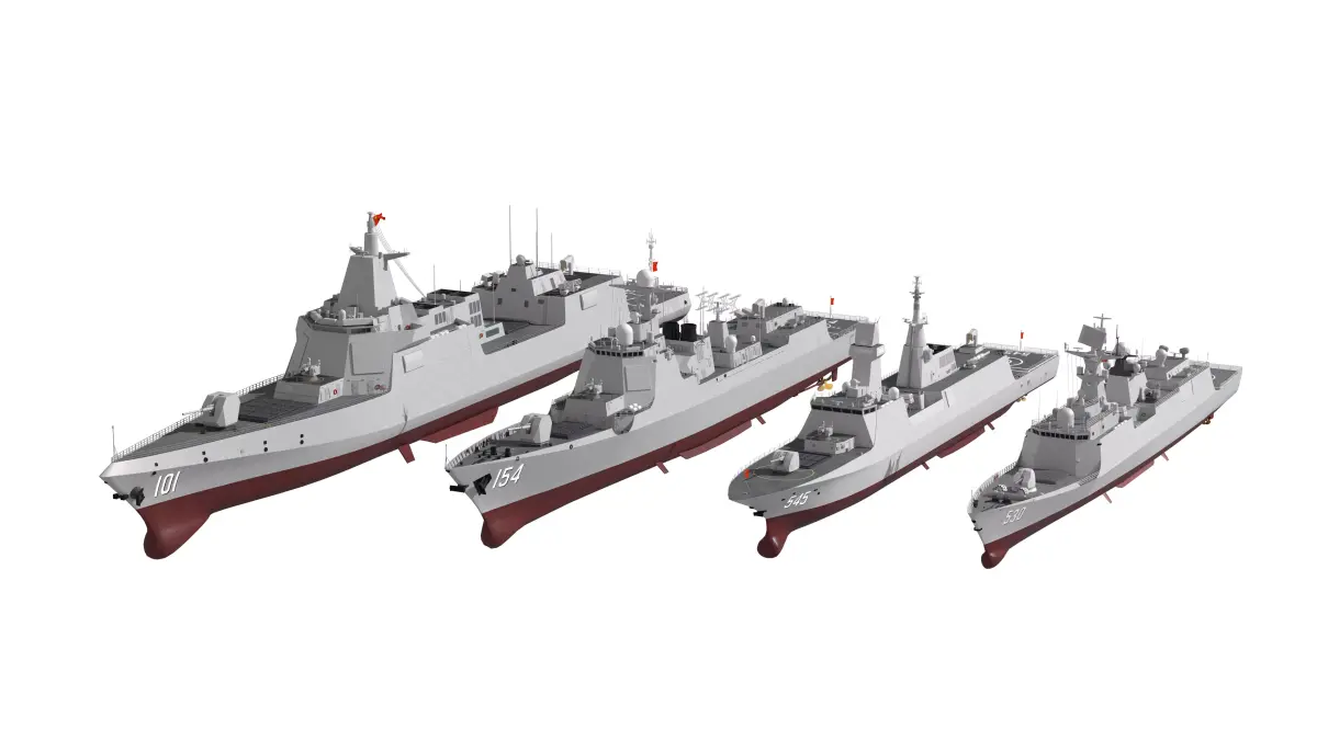 Type 055 destroyer    052D destroyer    054A    054B frigate 3D model