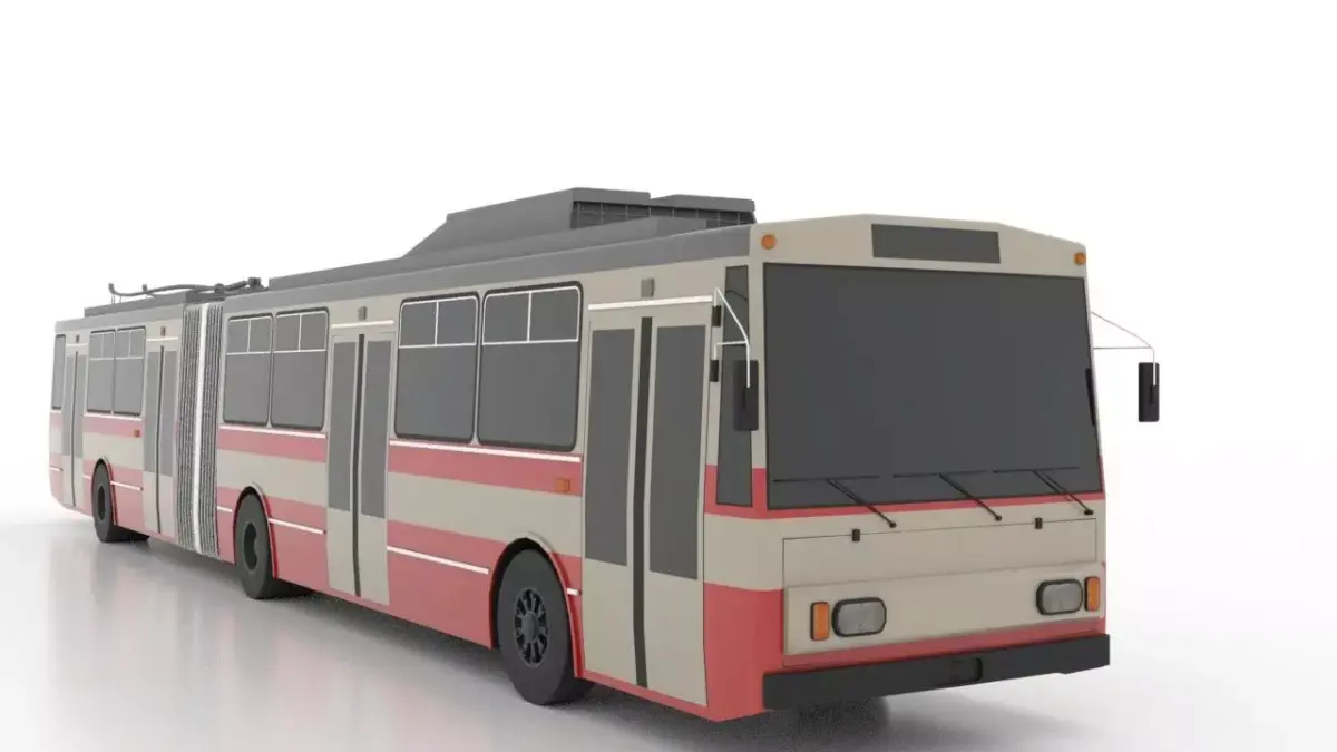 Trolleybus Skoda-15Tr Low Low-poly 3D model
