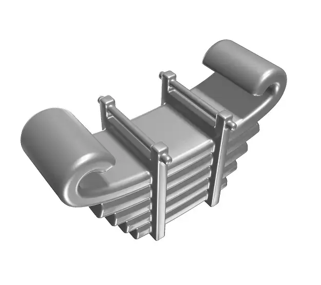 Mechanical Leaf Spring Low-poly 3D model