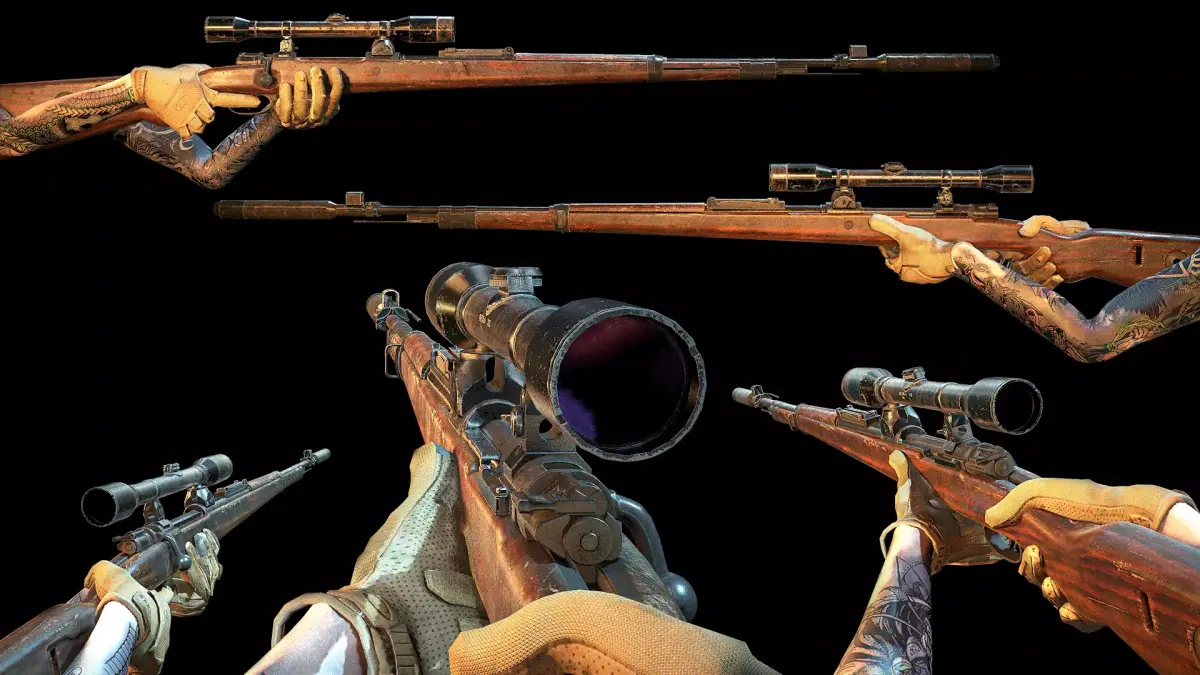 Kar 98 with Scope Silencer Game Ready Low-poly 3D model