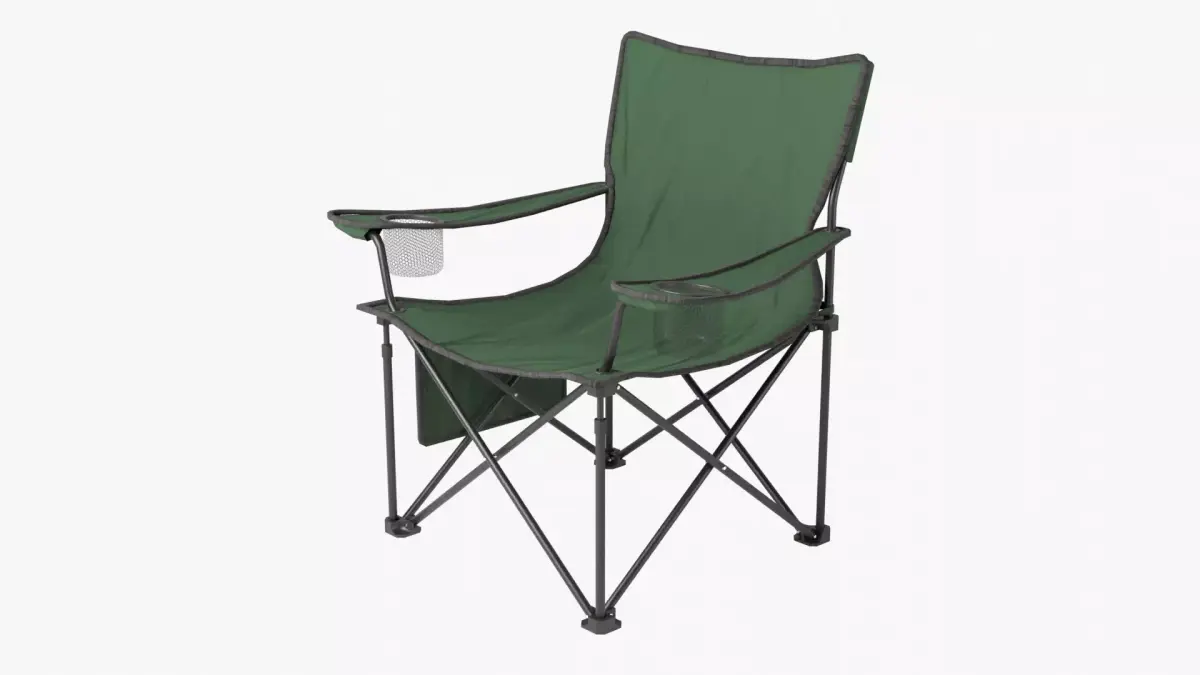 Camping Chair Green Low-poly 3D model