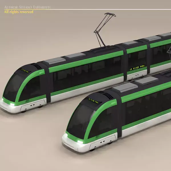 Tramway metro train 3D model