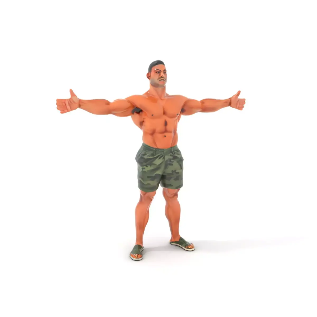 Muscular Male Soldier model pack Low-poly 3D model