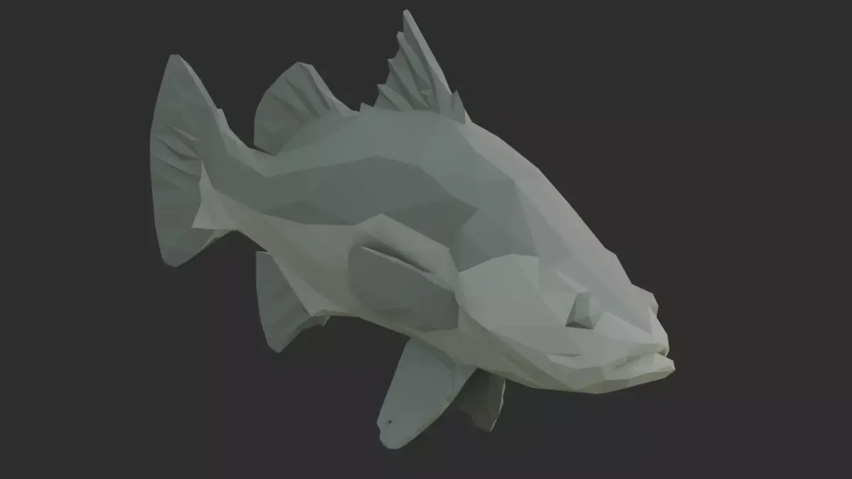 Low Poly Barramundi Low-poly 3D model