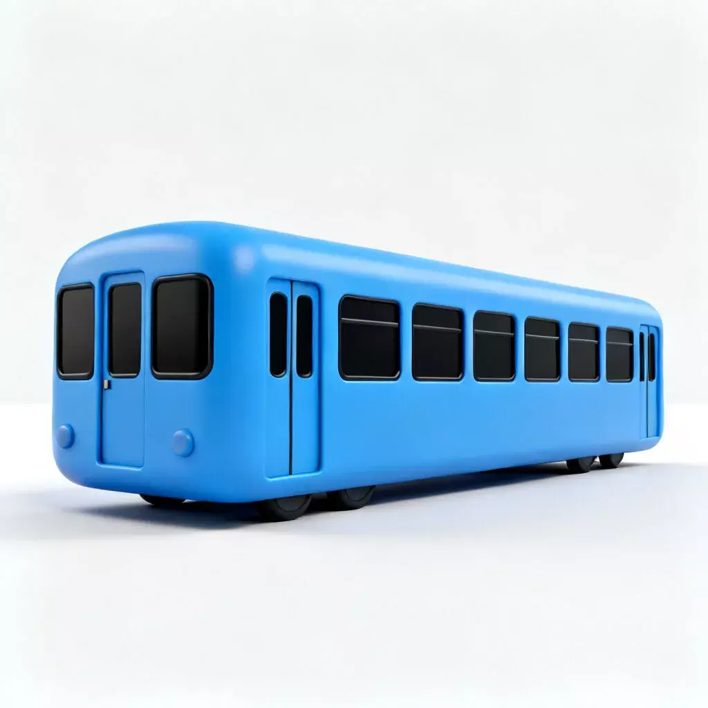 Stylized Cartoon Toy Train Blue Car 3D Model Low-poly 3D model
