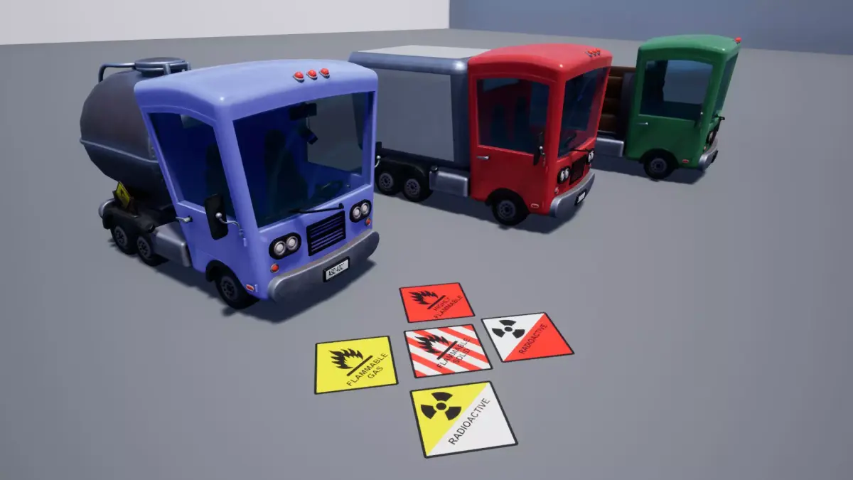 Stylized Truck Pack Low-poly 3D model