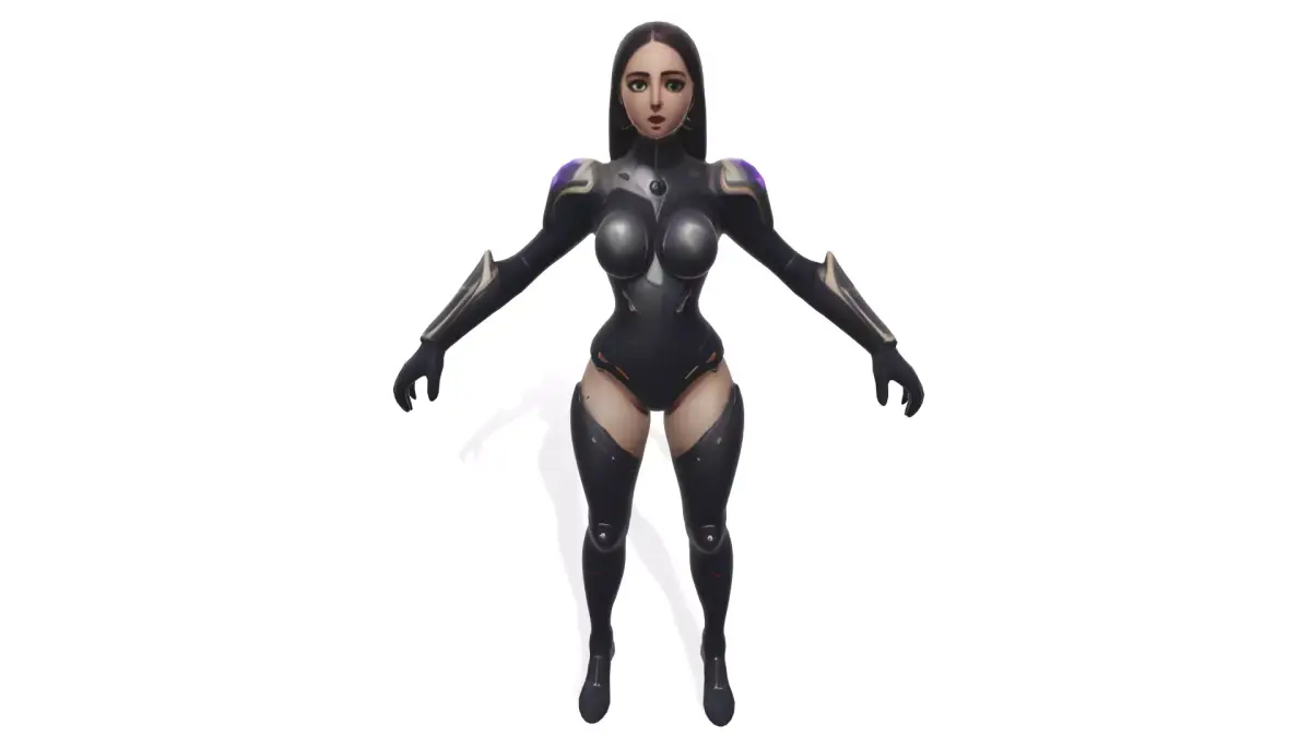 Eclipse Vanguard the Cyborg Female Warrior Low-poly 3D model