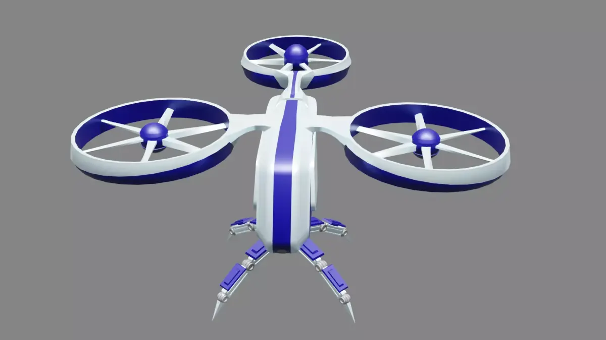 Drone Low-poly 3D model 6