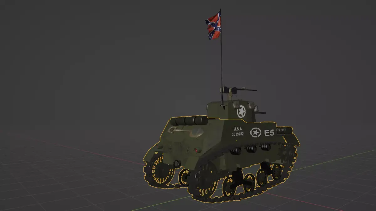 US Army WW2 M5 Stuart Tank 3D model