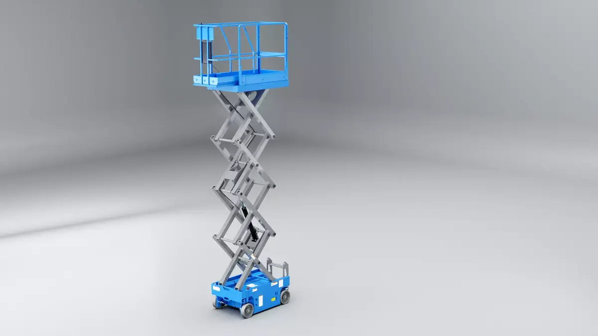 Warehouse Electric Scissor Platform Lift Low-poly 3D model