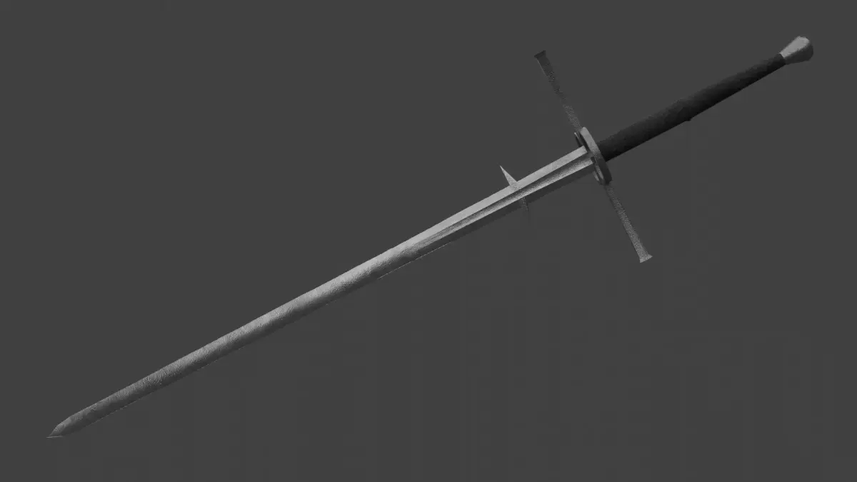 Two-handed Sword Zweichander German Low-poly 3D model