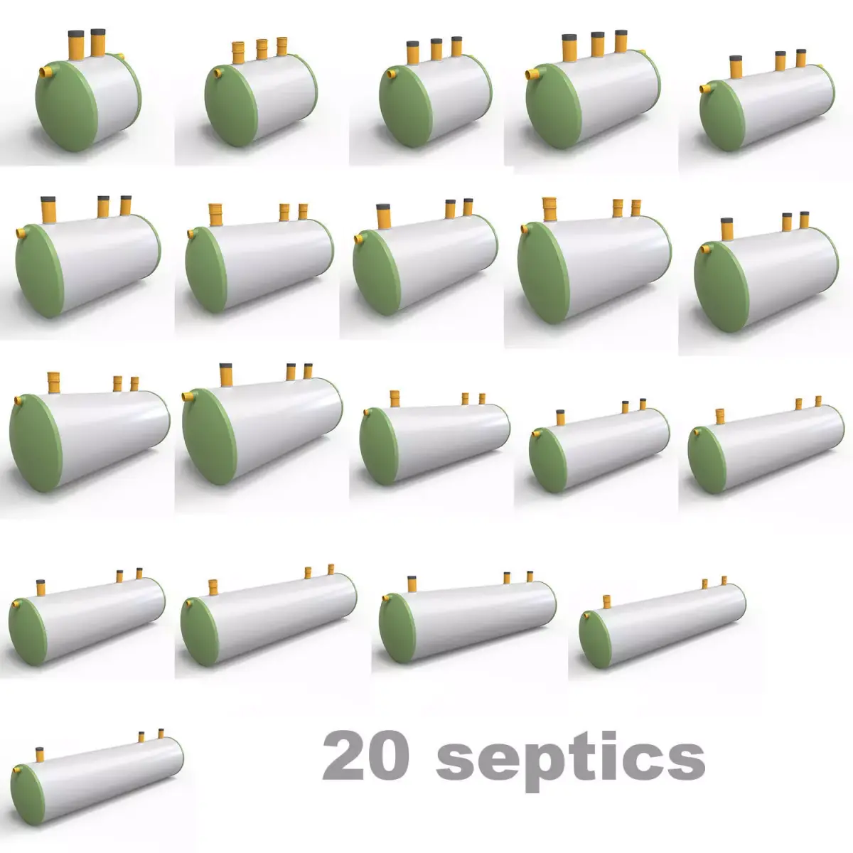 Septic tank 20 pieces set 3D model