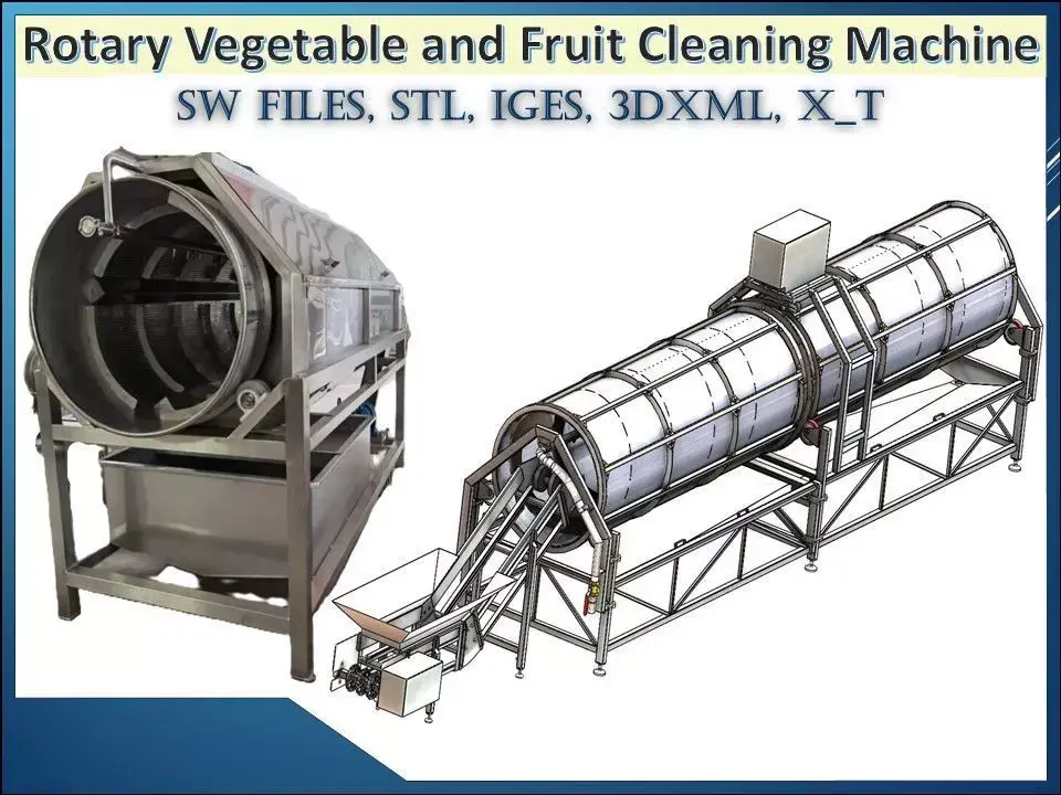 Rotary Vegetable and Fruit Drum Washing Machine  3D model