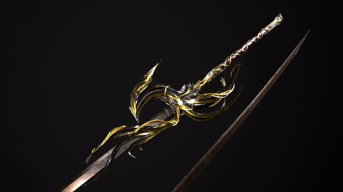 Fantazy Katana Sword Melee Weapon Low-poly 3D model