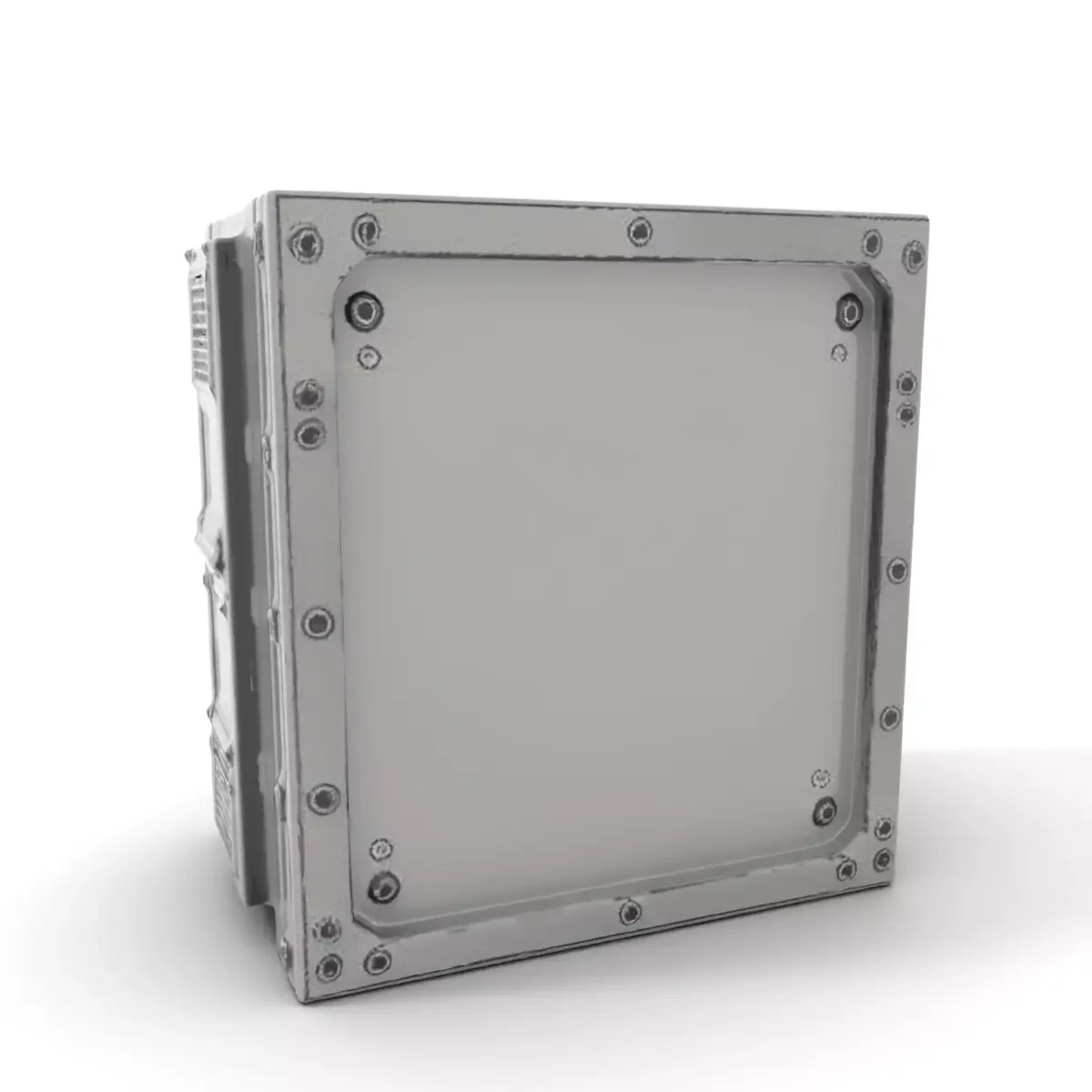 Industrial Metal Box Enclosure Model Pack Low-poly 3D model