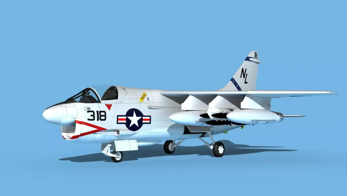 Chance Vought A-7C Corsair II V17 USN 3D model