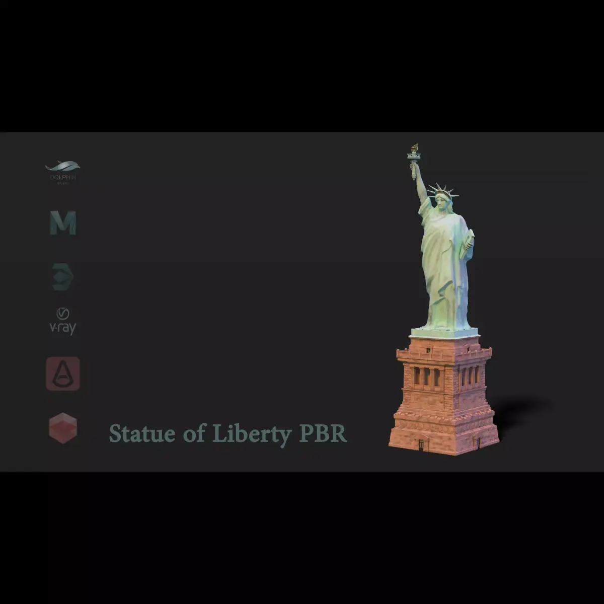 Statue of Liberty PBR Low-poly 3D model