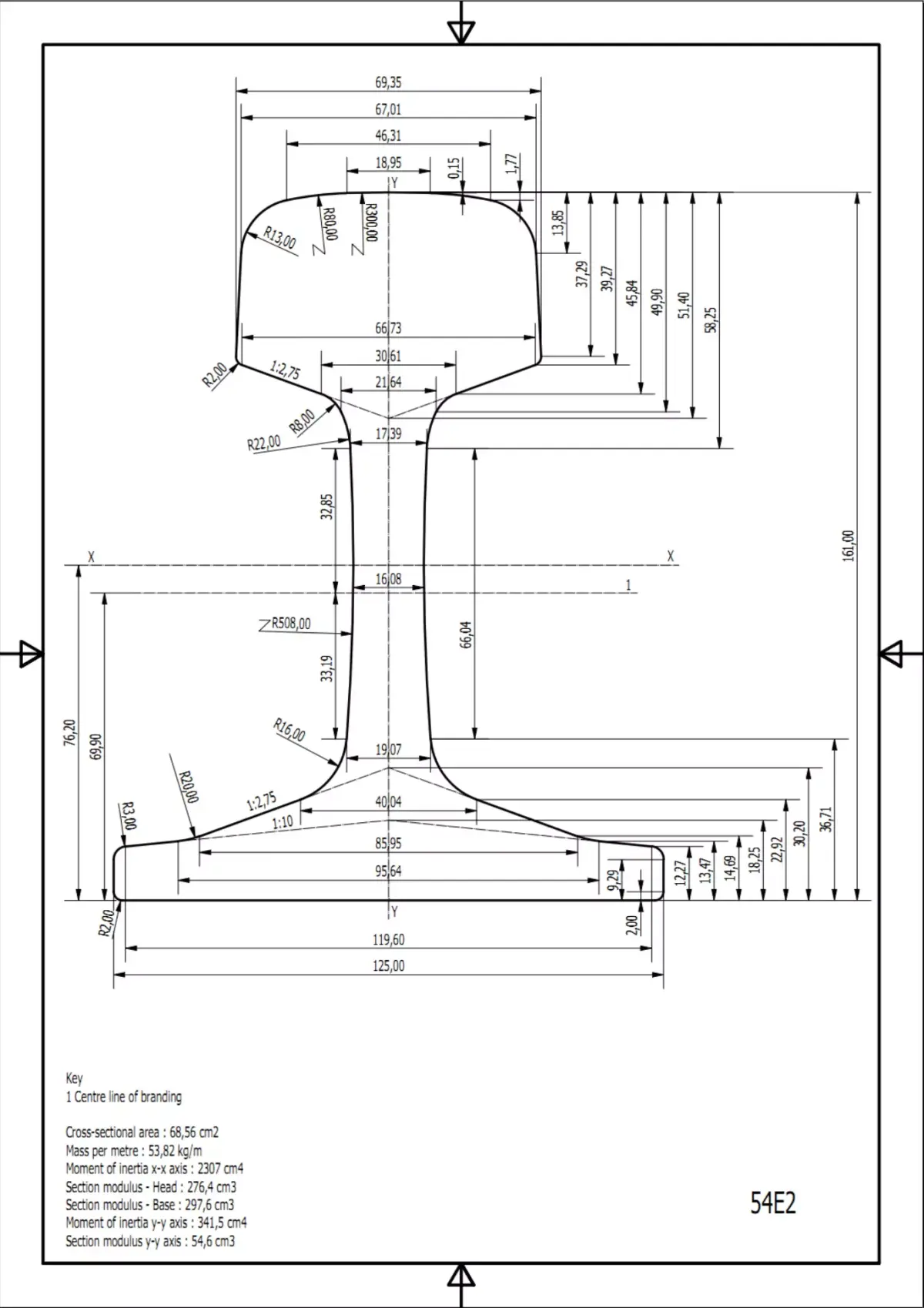 British Standard-EN13674 54E2 rail 3D model