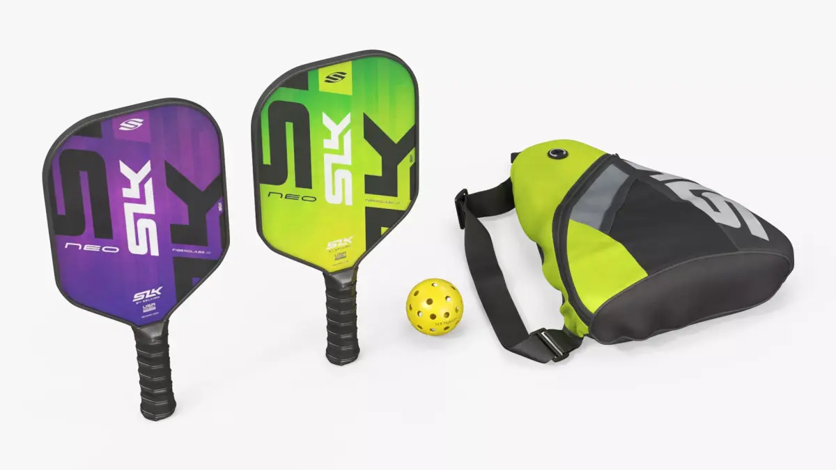 SLK Pickleball Paddle Set with Ball and Bag 3D model