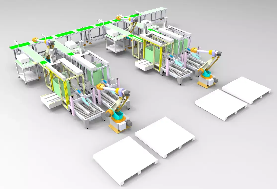 Automatic packaging line-packing  stacking equipment 3D model