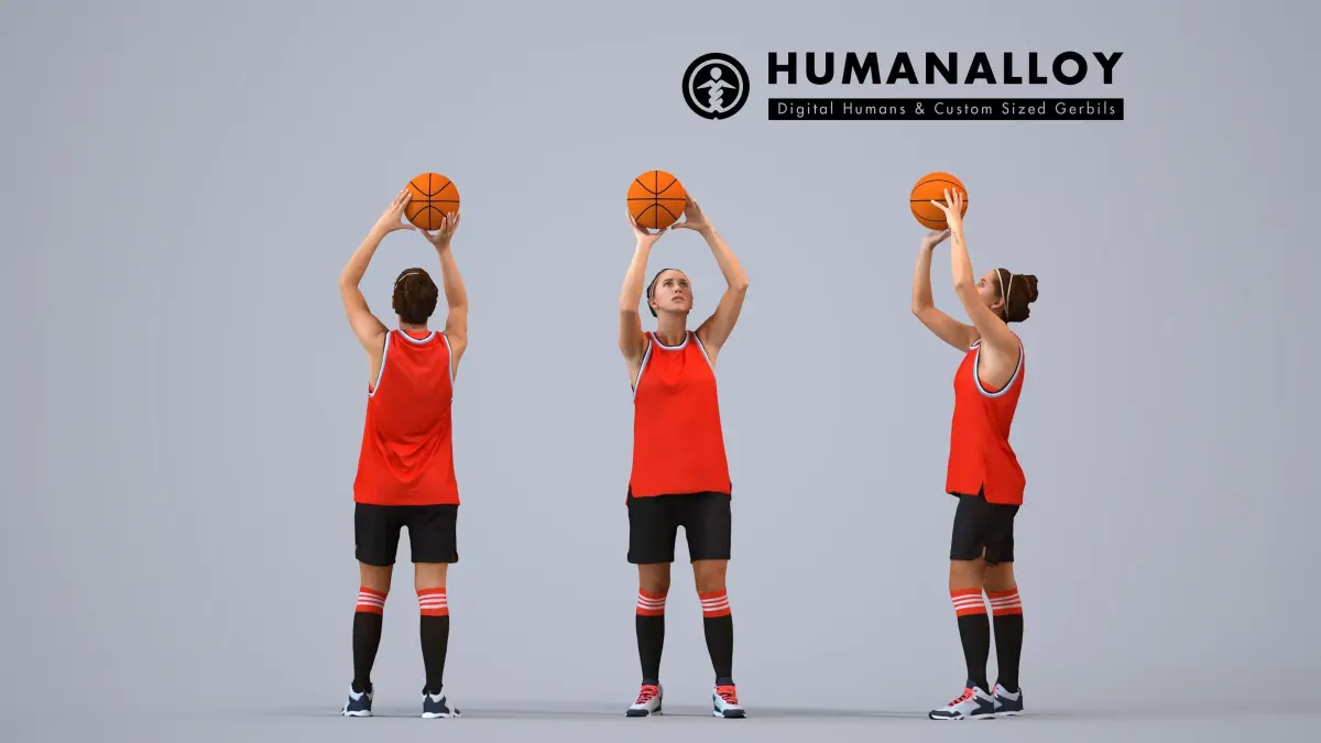 00506Beatrice003 - Adult Caucasian woman exercising in athletic 3D model
