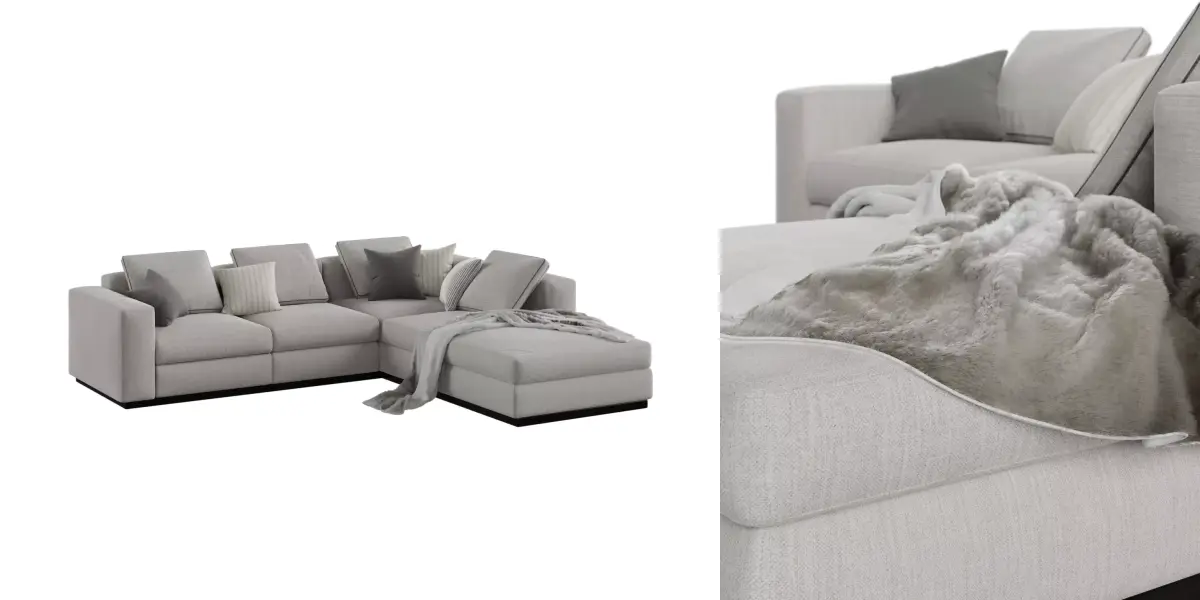 Sand L Sofa 01 Free low-poly 3D model