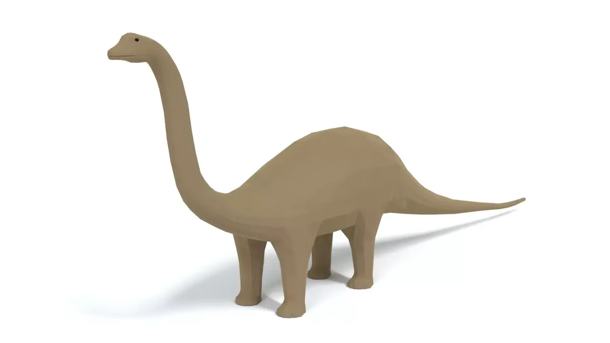 Low Poly Cartoon Diplodocus Dinosaur Low-poly 3D model