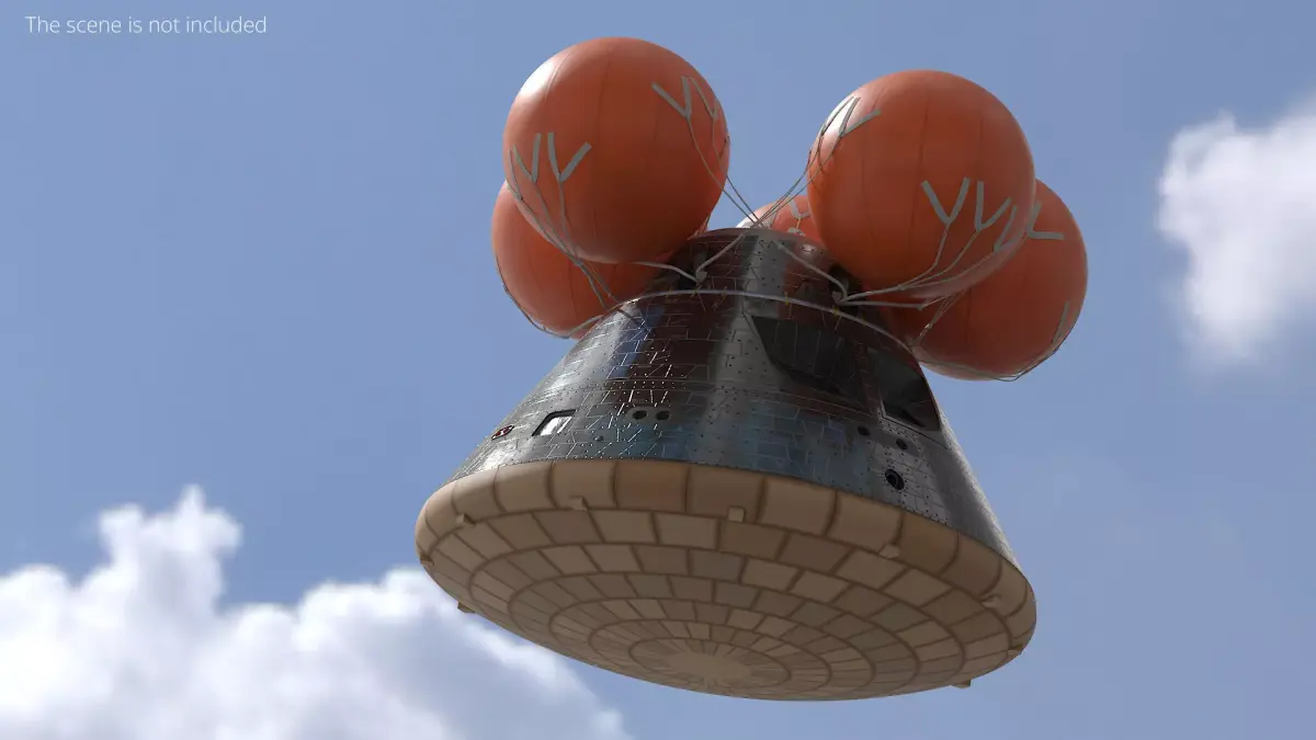 NASA Orion Crew Capsule with Parachutes 3D model