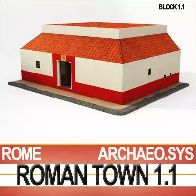 Roman Town House 1 1 Low Poly 3D model