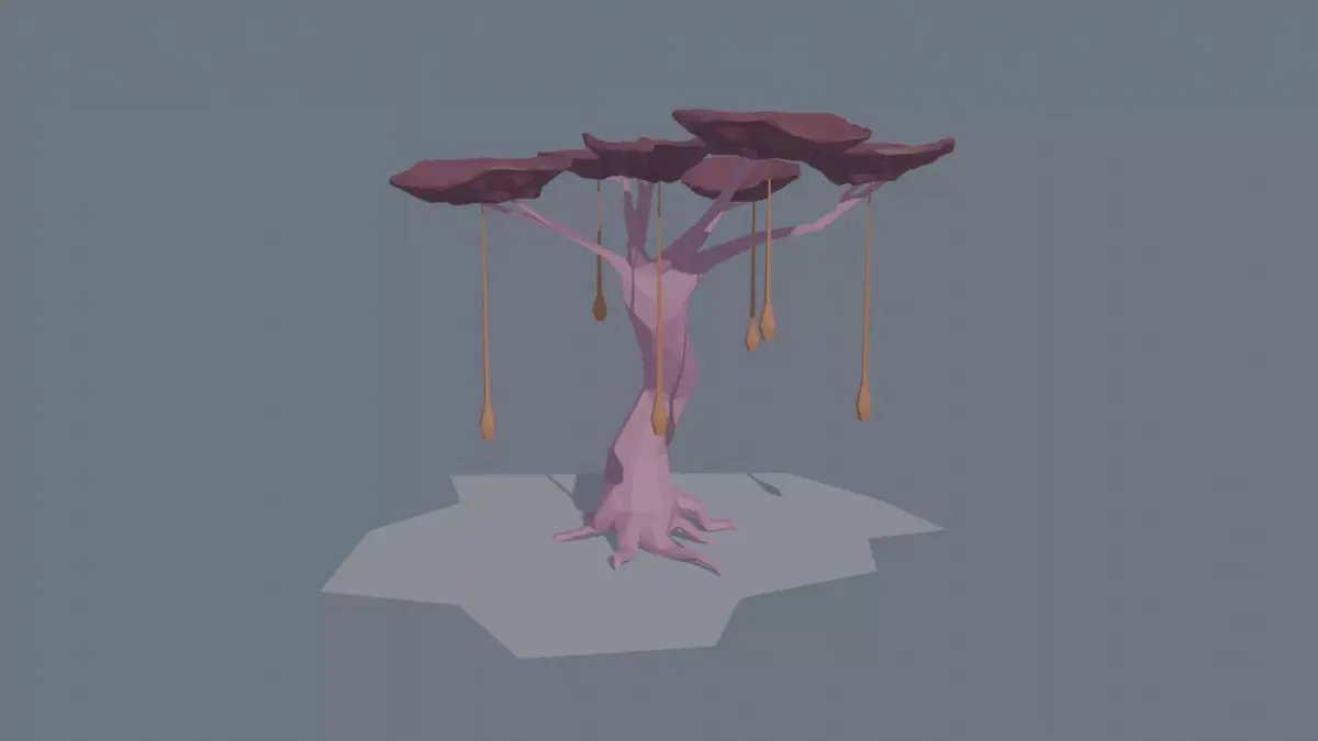 Low-poly stylized sci-fi plant  Low-poly 3D model
