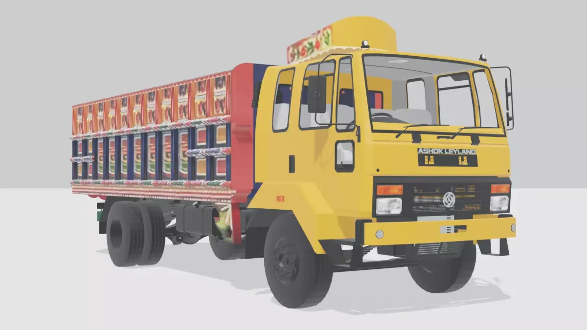 Ashok Leyland 1214 IL Truck with body 3D model