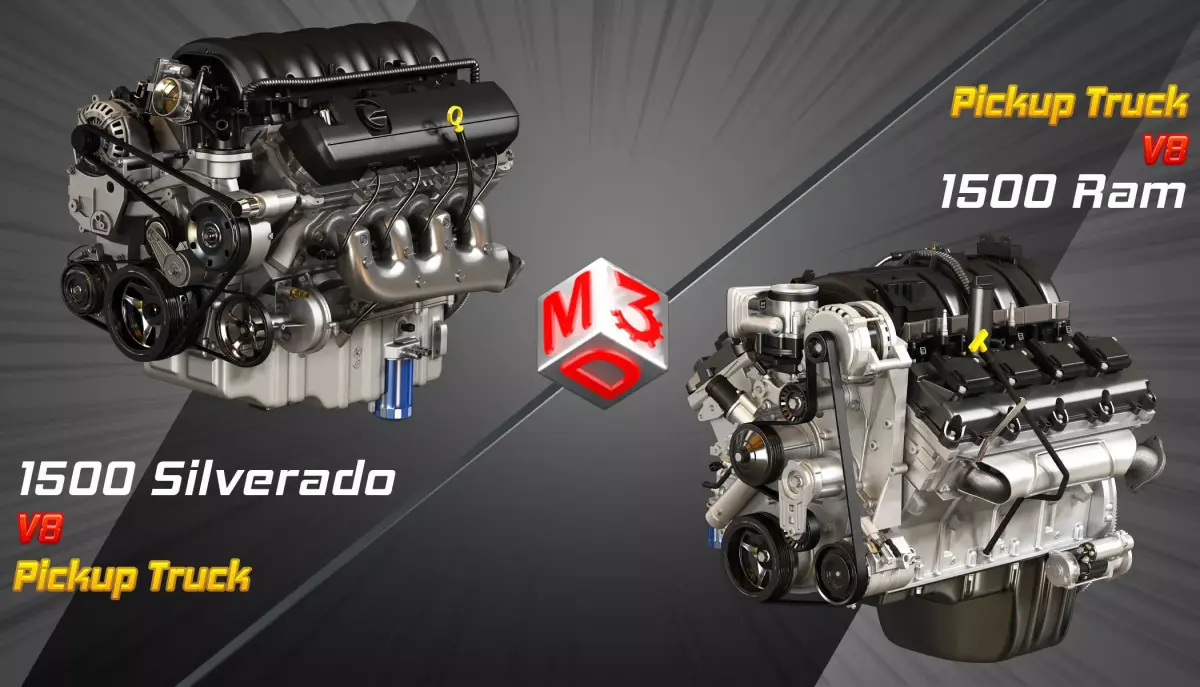1500 Silverado - 1500 Ram Engines - V8 Pickup Engines 2 in 1 3D Model Pack purchase