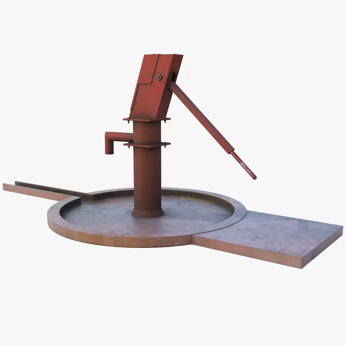 Hand Water Pump Low-poly 3D model - GameReady Low-poly 3D model